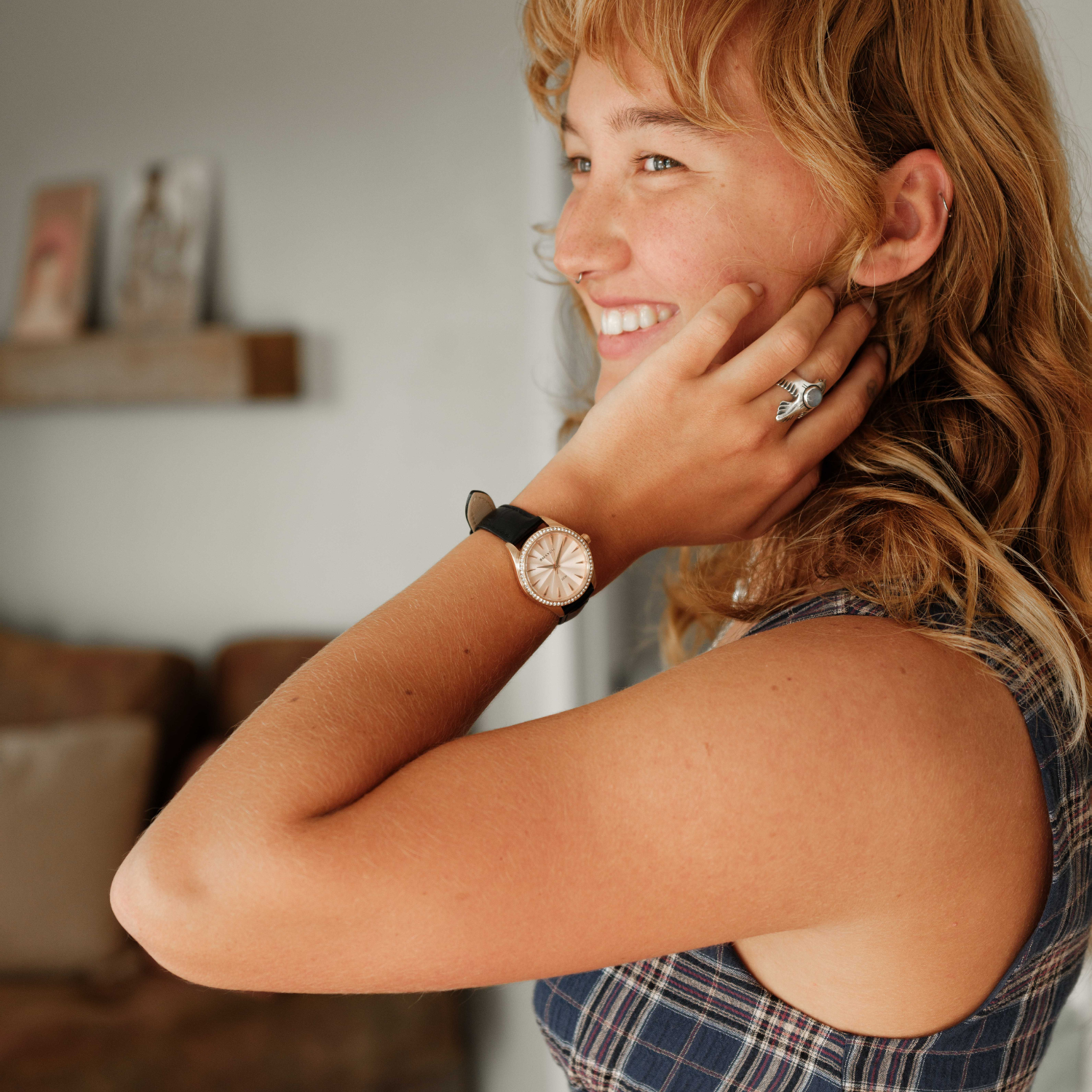 Sydney Rose Gold Box Set -Includes Rose Watch with Black Leather Strap