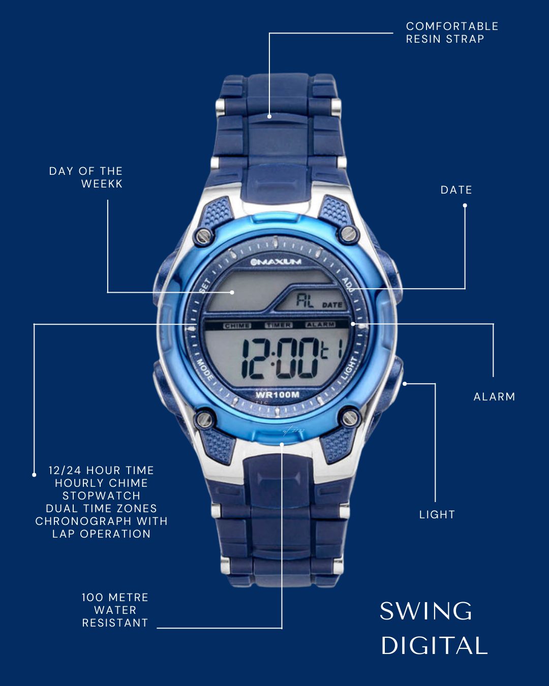 Swing Blue Digital Watch
