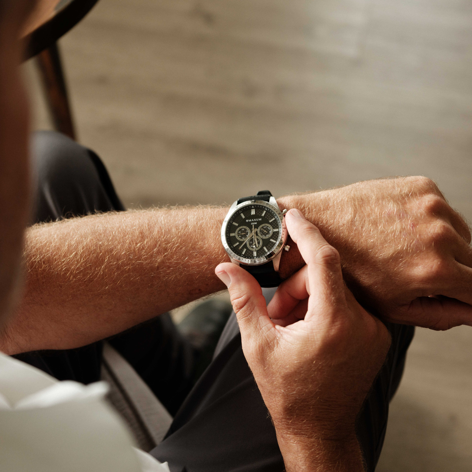 Lansdowne Multifunction Analogue Watch – Black Dial, Silver-Tone Case & Bracelet