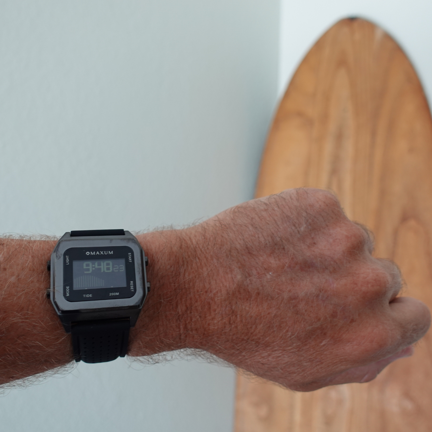 Raglan Digital Square Dial Tide Watch– Gun Metal Case, Black Dial & Black Silicone Strap