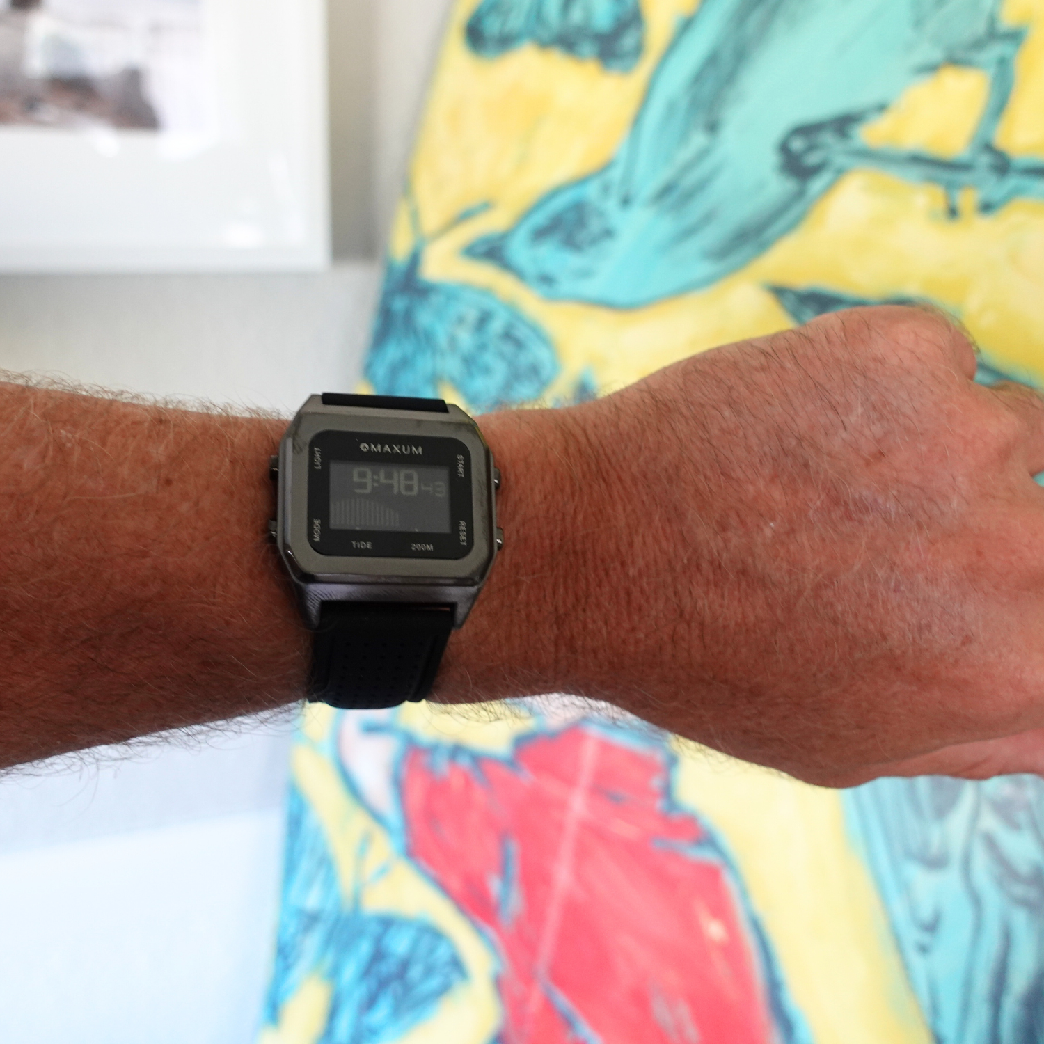 Raglan Digital Square Dial Tide Watch– Gun Metal Case, Black Dial & Black Silicone Strap