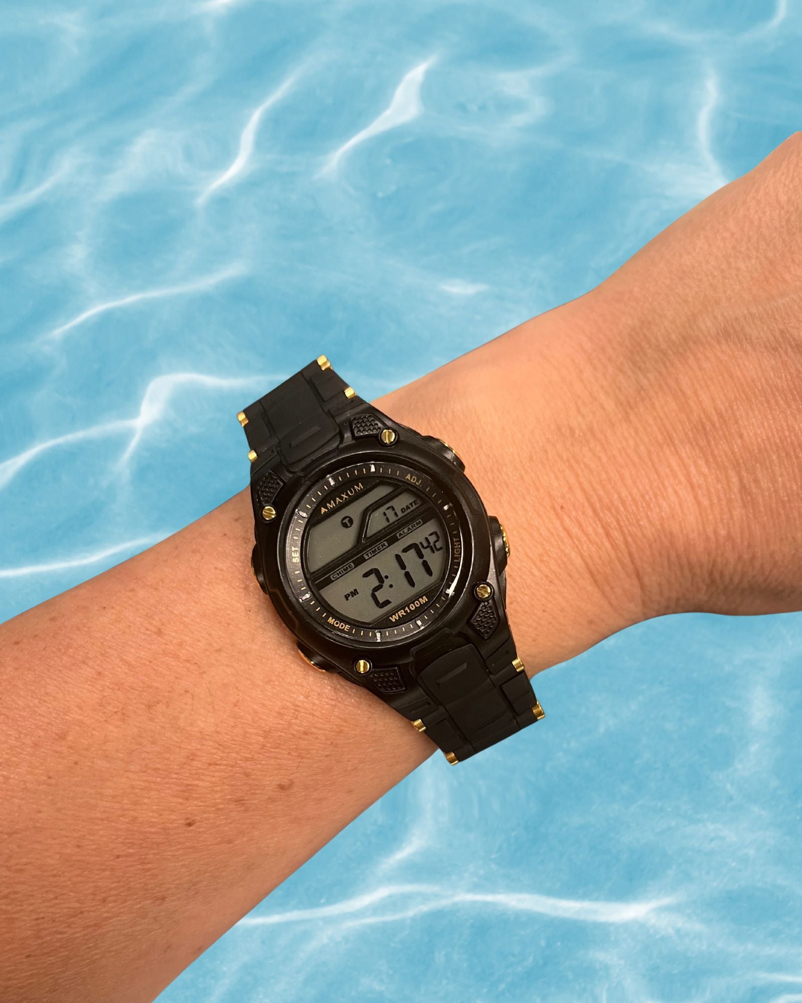 Swing Black and Gold Digital Watch