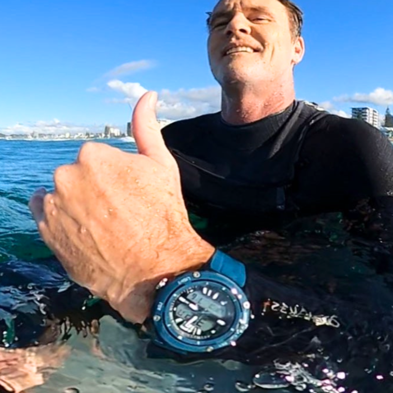 Conquest Blue Analogue Digital Watch