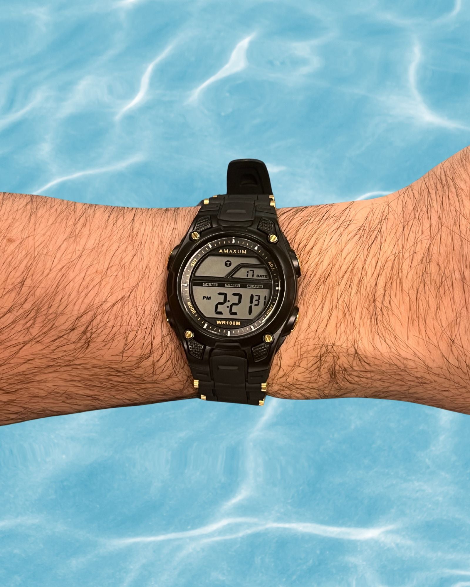 Swing Black and Gold Digital Watch