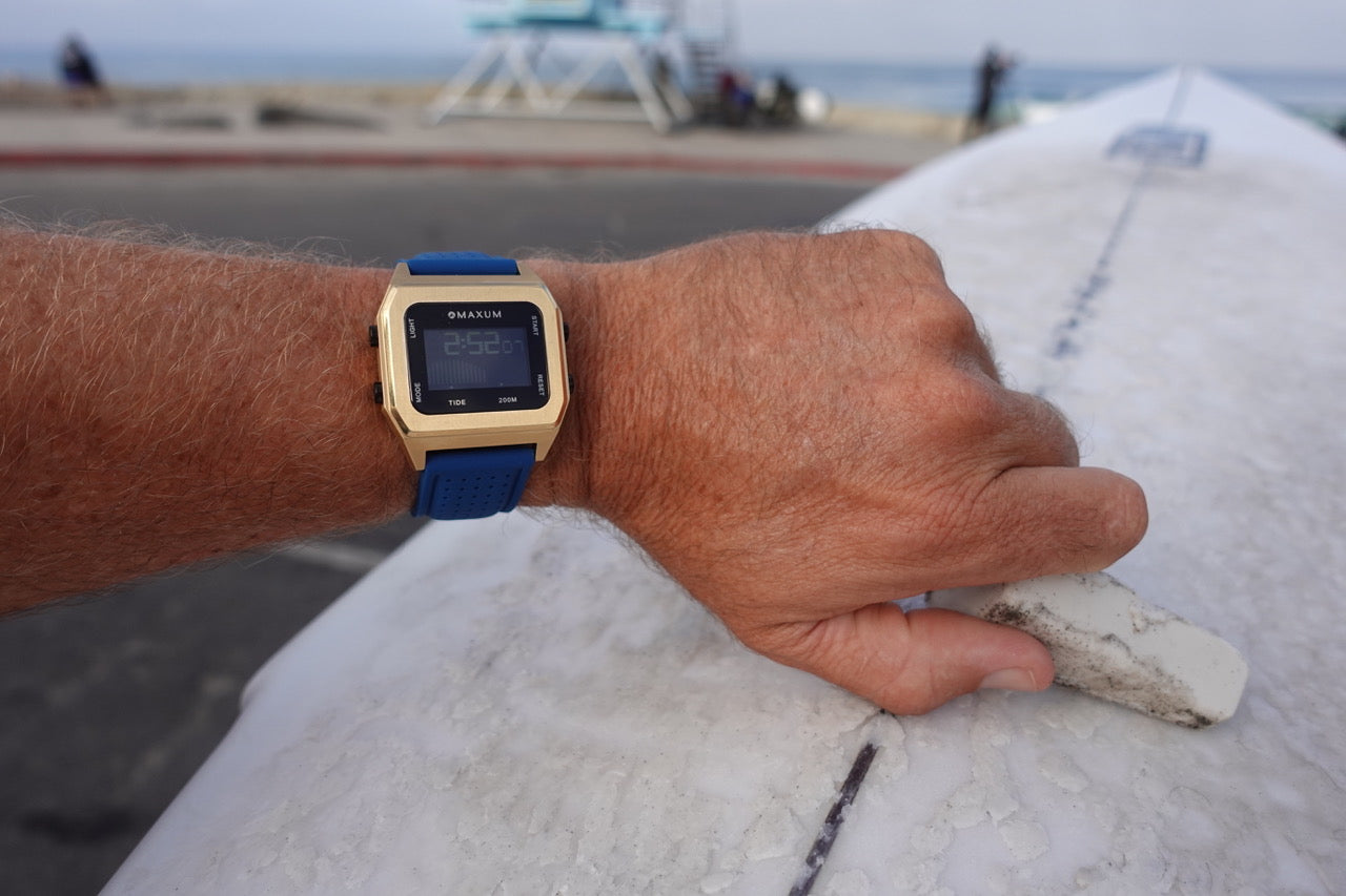 Raglan Gold Set - Includes Gold Tide Watch and Blue Silicone Strap