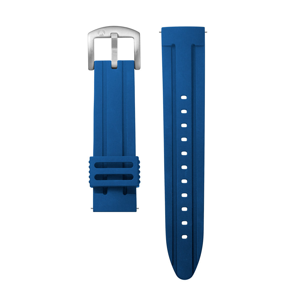 22mm Prince Band – Blue Silicone Strap With Silver-Tone Buckle
