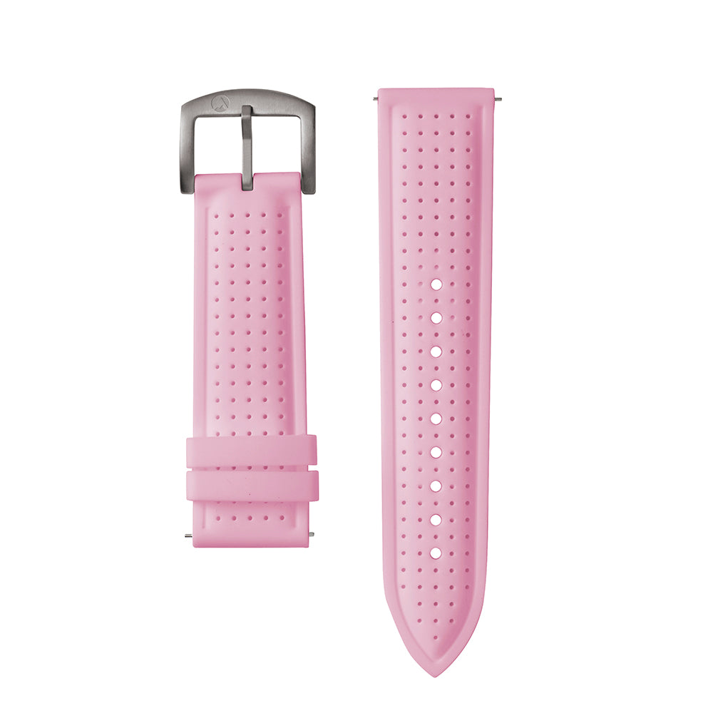 24mm Raglan Pink Silicone Strap Gun Metal Buckle