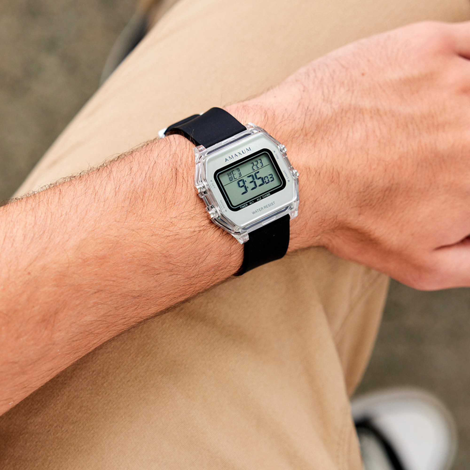Tour Octagonal Black Digital Watch