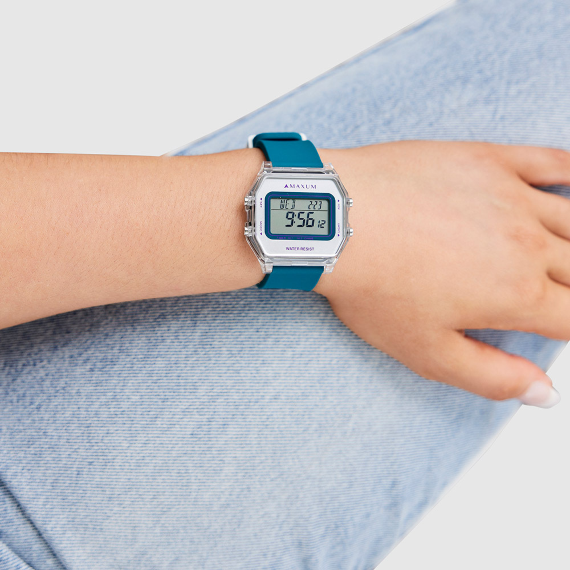 Tour Octagonal Blue Digital Watch