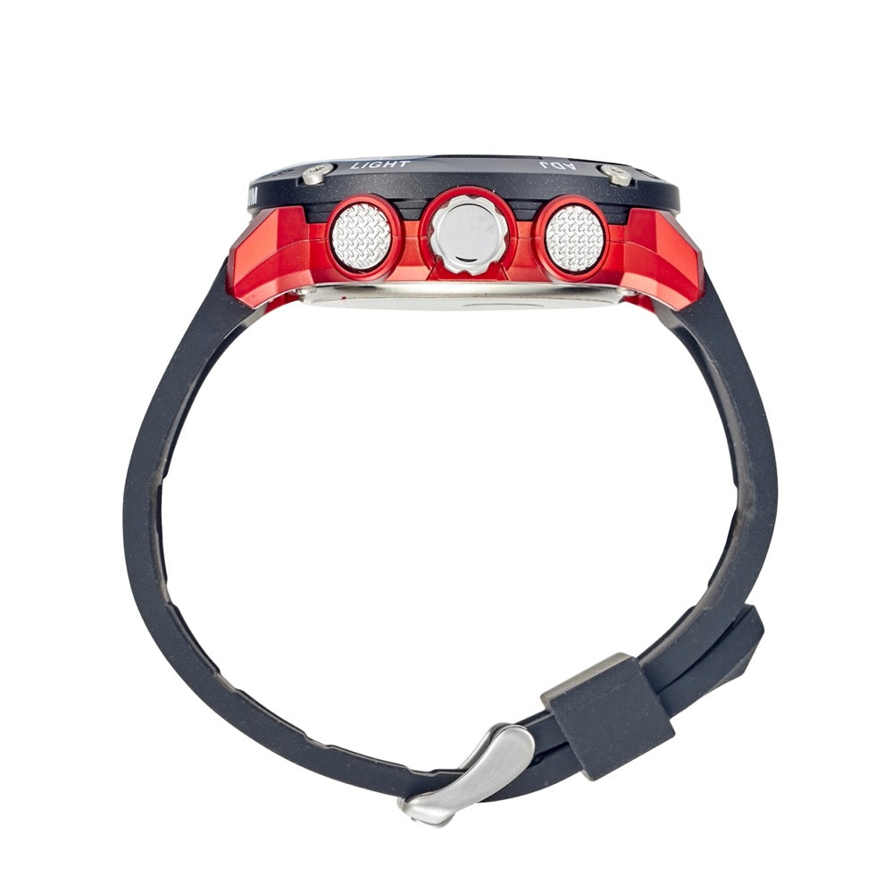 Conquest Black and Red Analogue Digital Watch