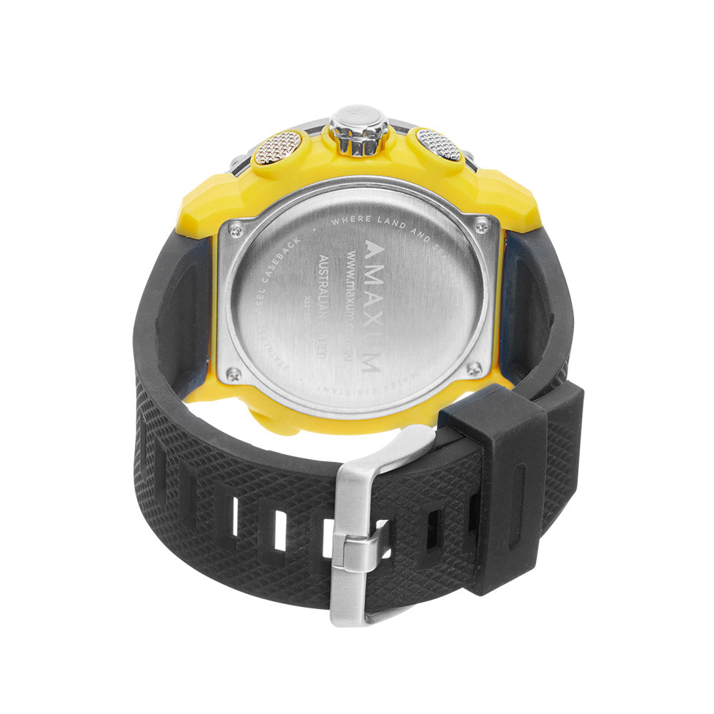 Conquest Black and Yellow Analogue Digital Watch