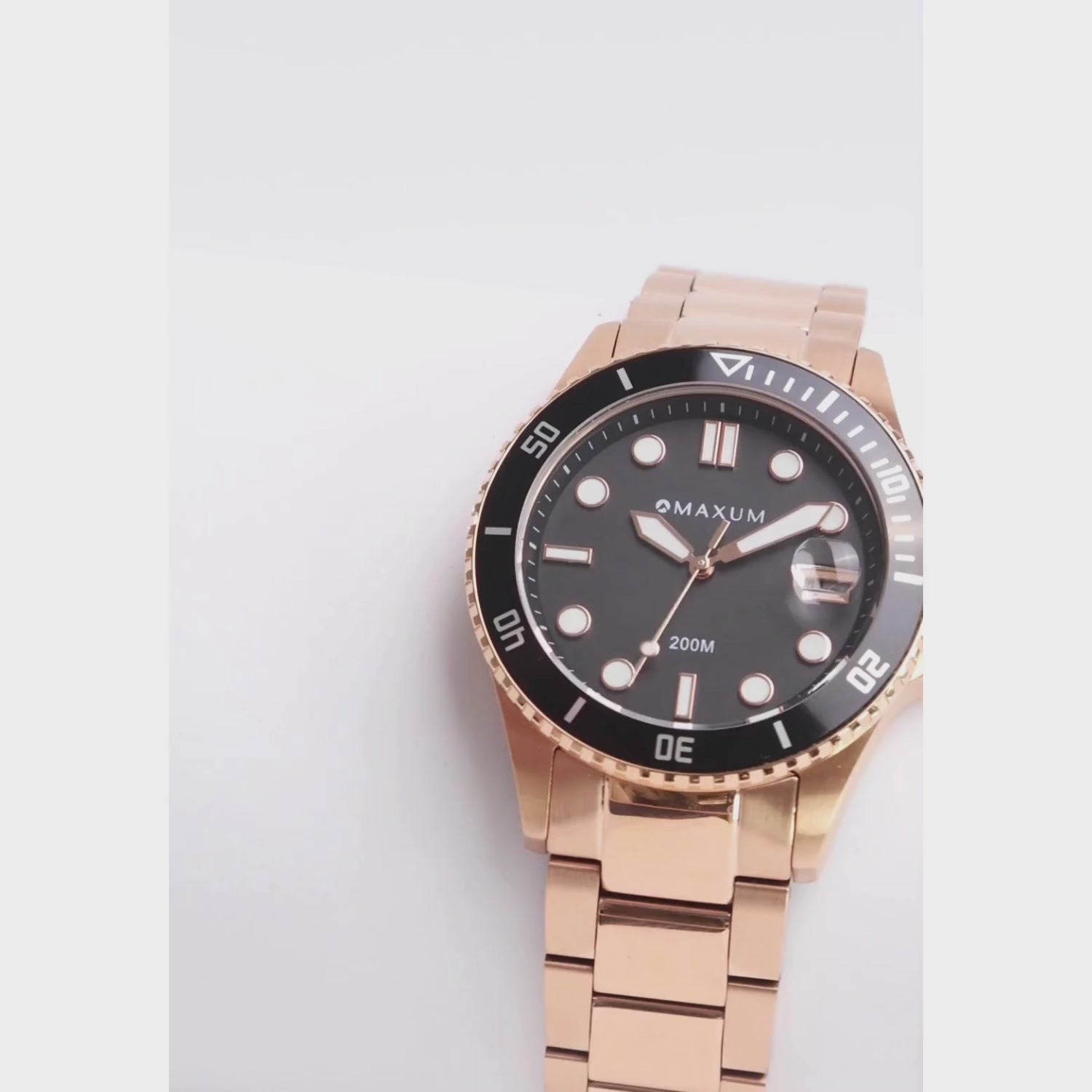 Liberty Ladies Analogue Date Watch – Rose Gold Case, Black Dial & Rose Gold Bracelet