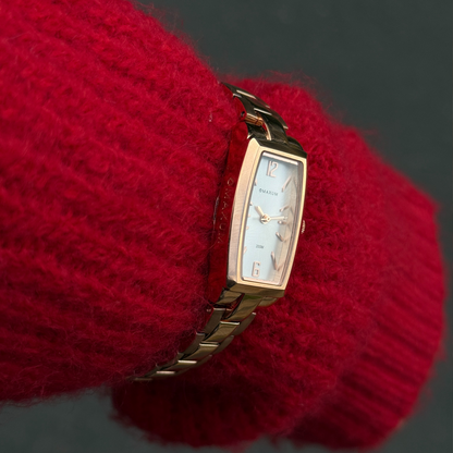 Fanta Re-Issue Analogue Rectangular Watch – Rose Gold Case, White Dial & Rose Gold Bracelet