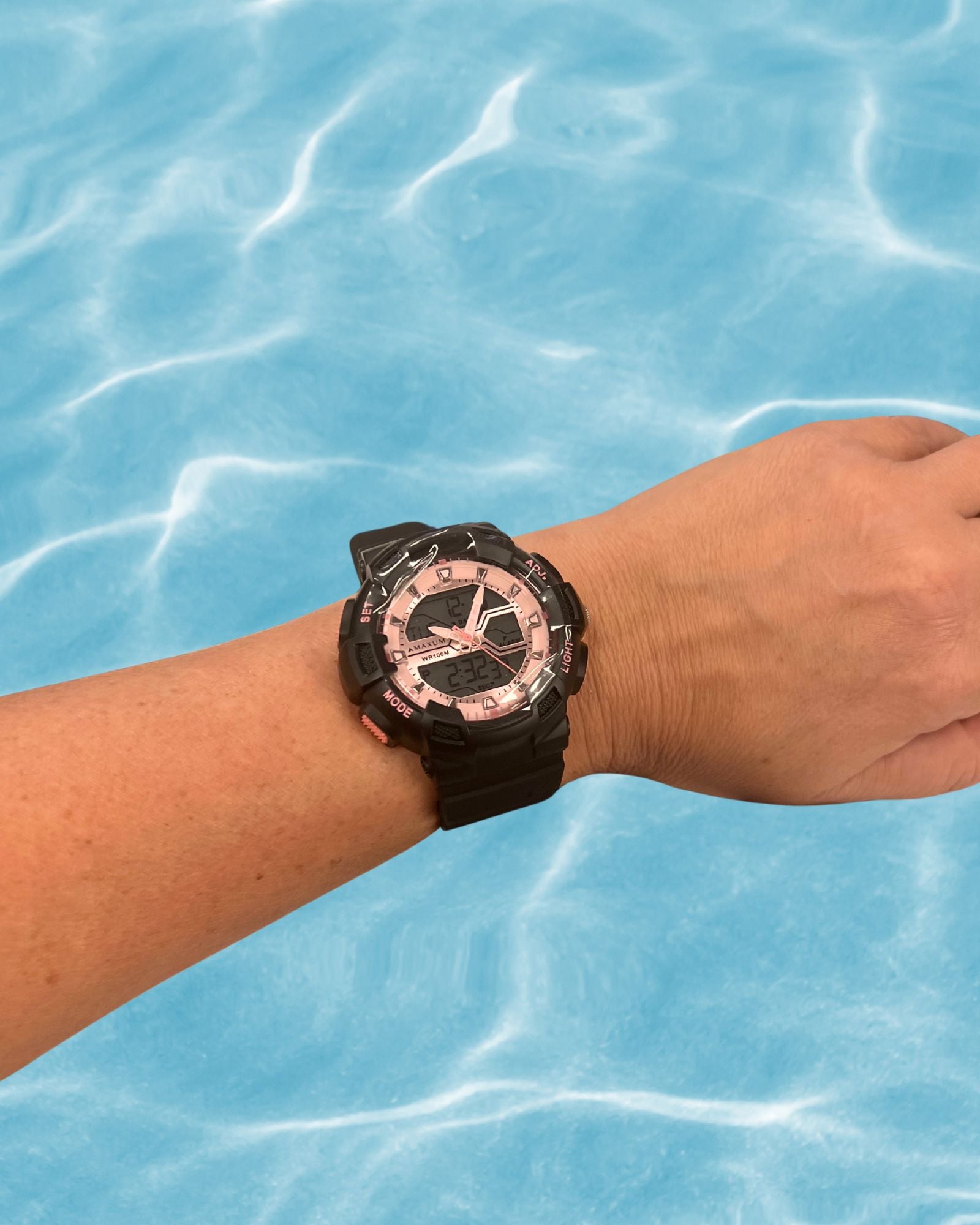 Spectre Black and Pink Analogue Digital Watch