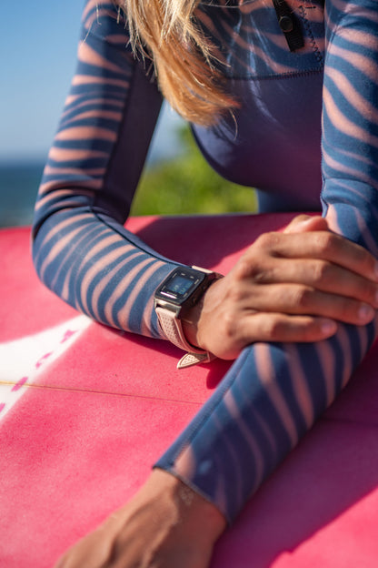 Raglan Digital Tide Watch Set – Black Case, Black & Beige Silicone Strap