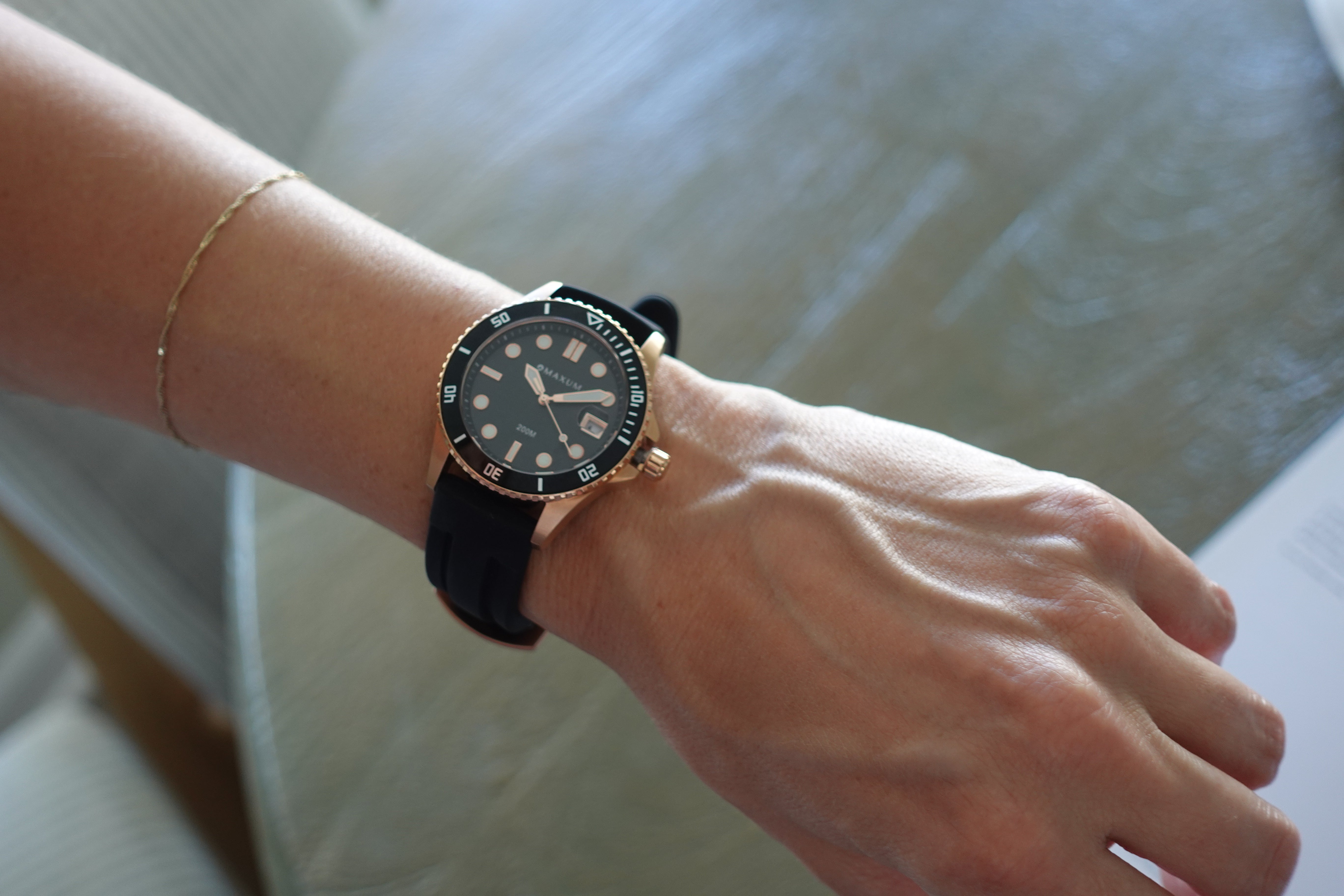 Liberty Black & Rose Set - Includes Black Analogue Date Watch and Rose-gold bracelet strap