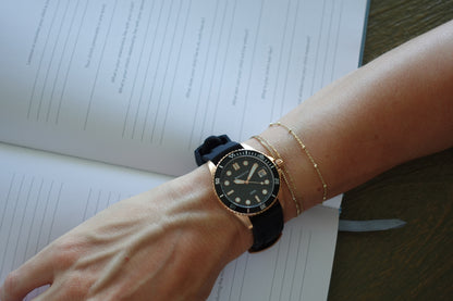 Liberty Black & Rose Set - Includes Black Analogue Date Watch and Rose-gold bracelet strap