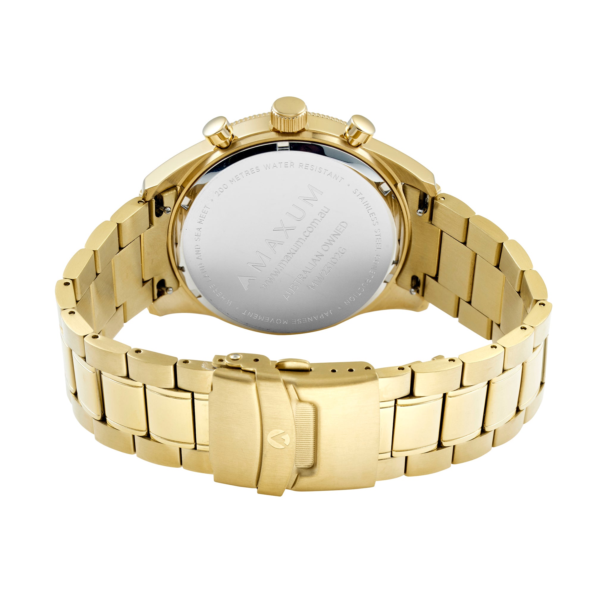 Lansdowne Chronograph Analogue Watch– Gold Case, Black Dial & Gold Bracelet
