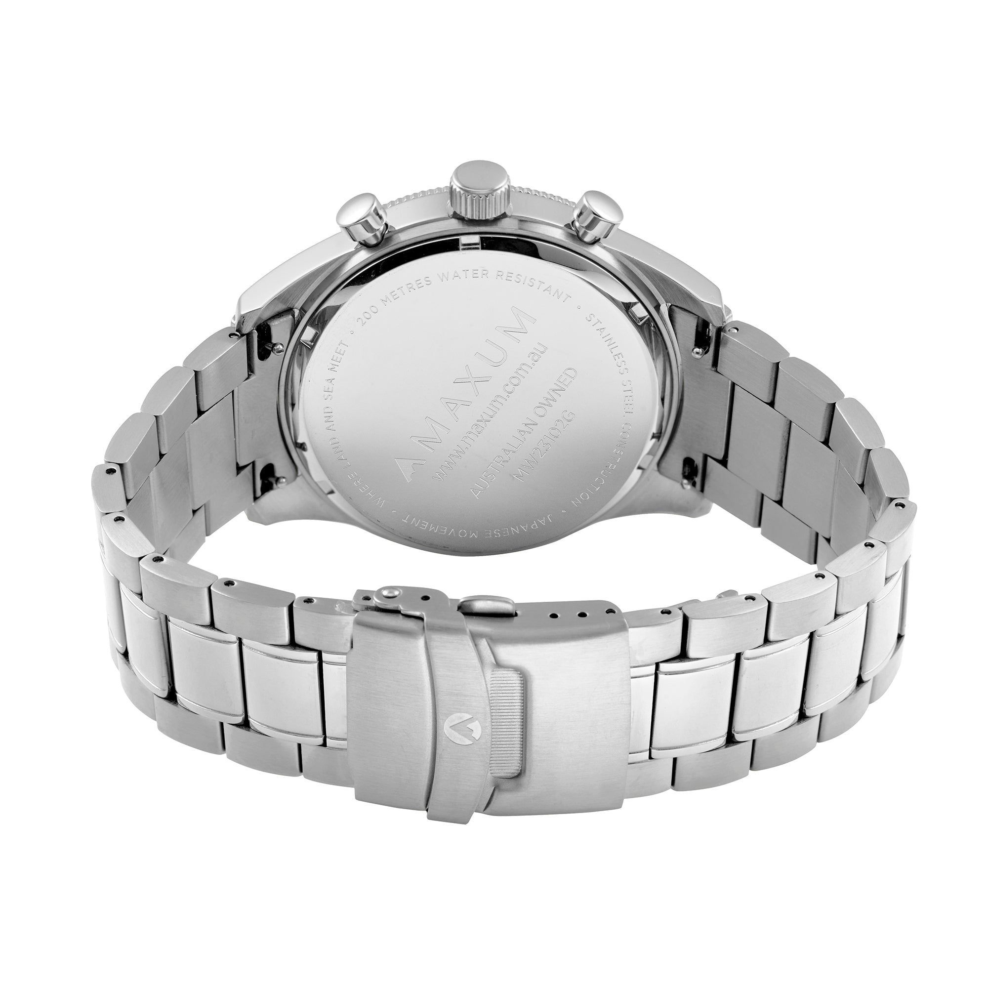 Lansdowne Chronograph Analogue Watch – Black Dial, Silver-Tone Case & Bracelet