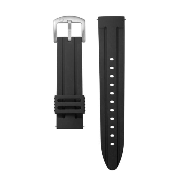 Prince Watch Band – Black Silicone Strap With Silver-Tone Buckle