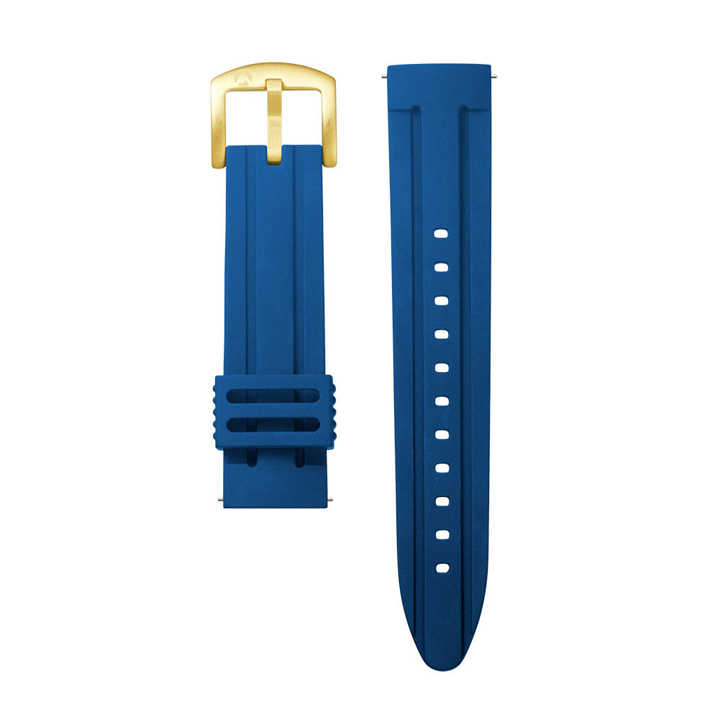 Prince Band – Blue Silicone Strap With Gold Buckle