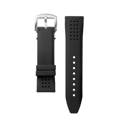 Lansdowne Silver Set - Includes Silver Chronograph Analogue Watch and Black Silicone Strap