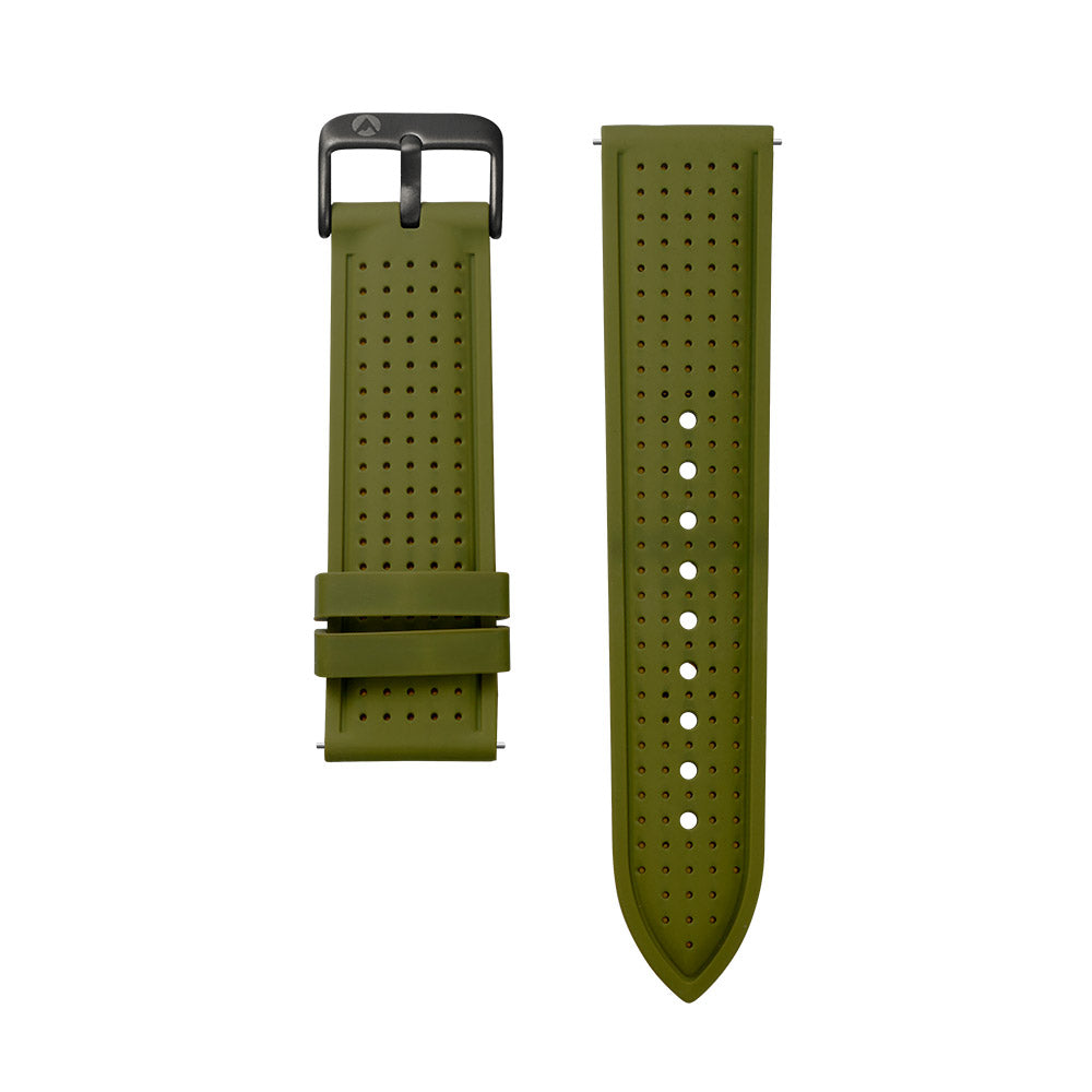 Raglan Watch Green Silicone Strap Black IP Buckle