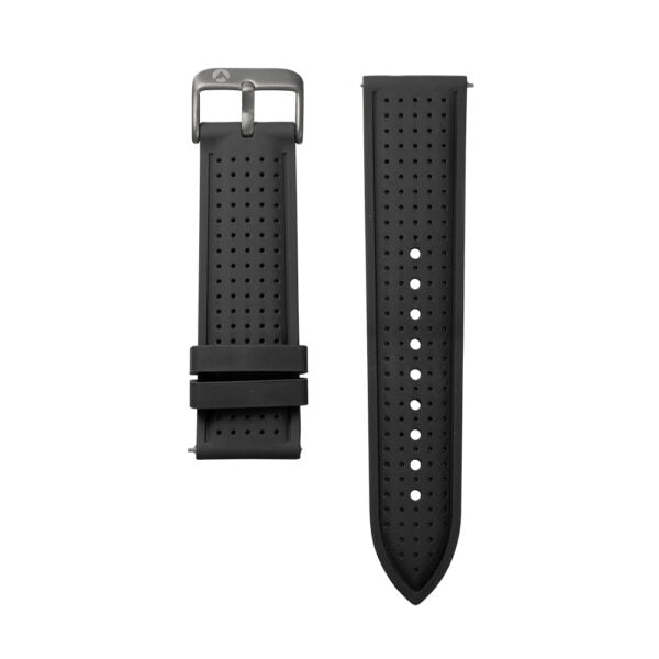 Raglan Watch Black Silicone Strap Gun Metal Buckle