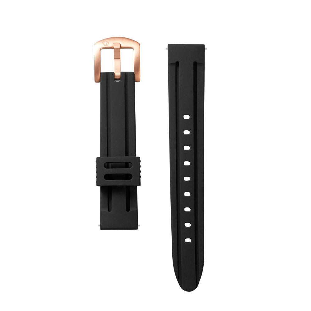 Liberty Ladies Analogue Date Watch – Black Silicone Strap With Rose Buckle