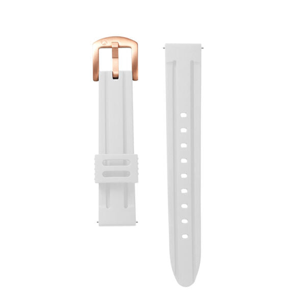 Liberty Watch Band – White Silicone Strap With Rose Buckle