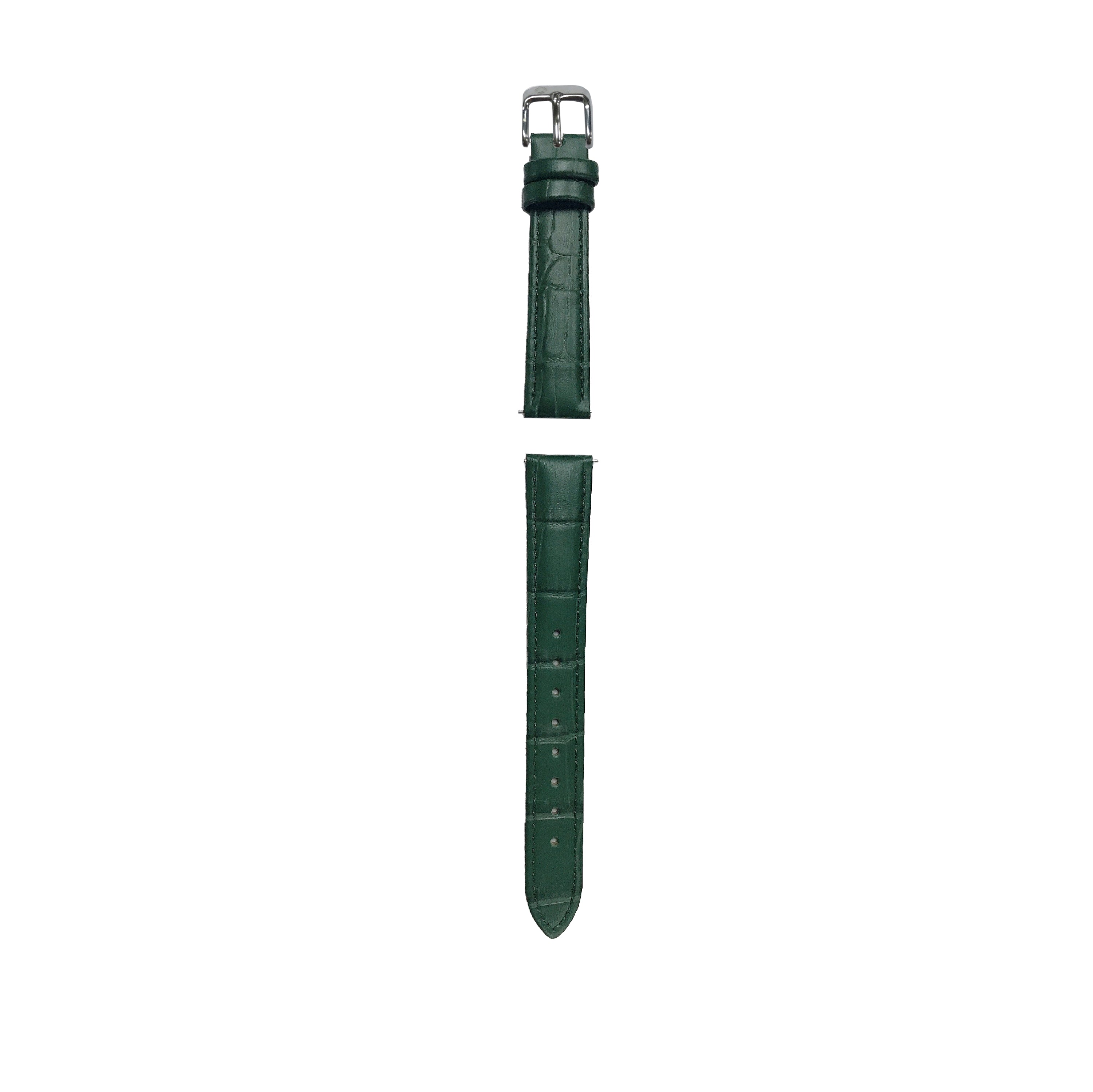 Sydney Watch Band – Green Leather Strap With Silver-Tone Buckle