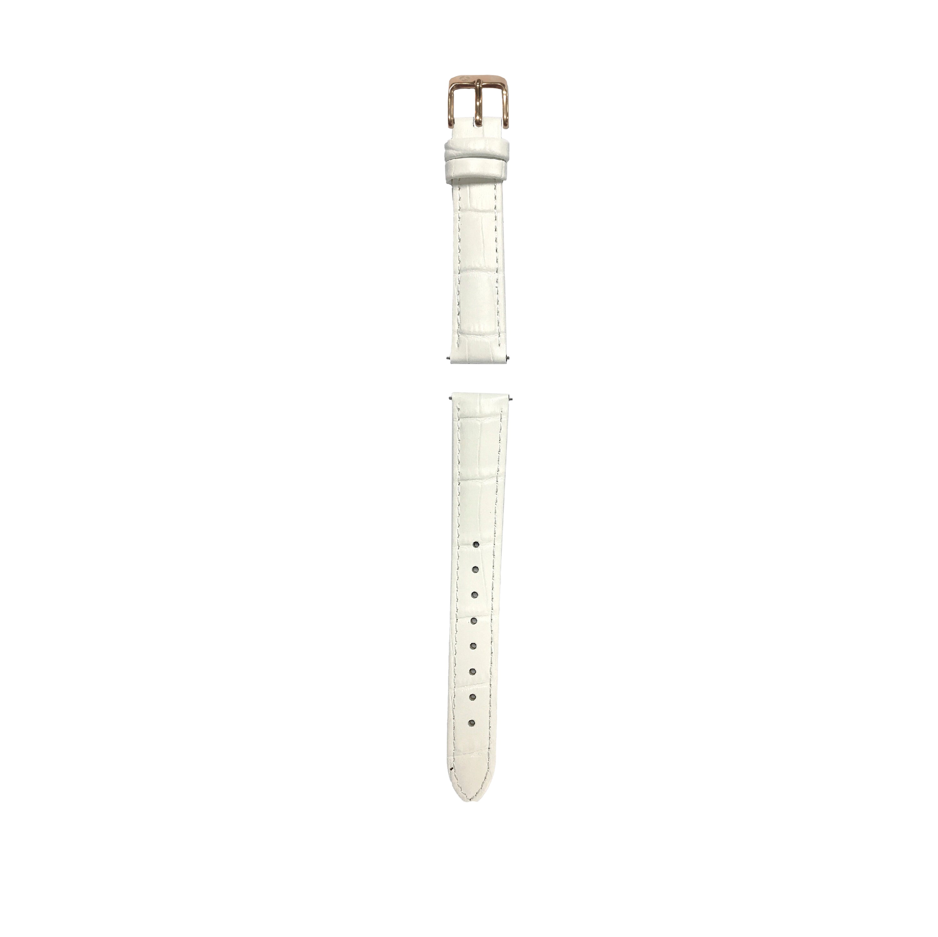 Sydney Watch Band – White Leather Strap With Rose Gold-Tone Buckle