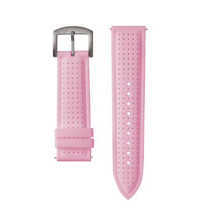 Raglan Digital Tide Watch Set – Gun Metal Case, White & Pink Silicone Strap