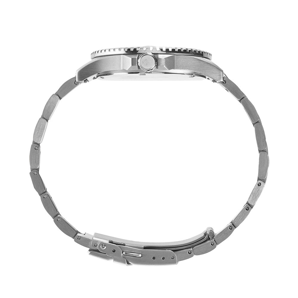 Prince Analogue Date Watch – Black Dial, Silver-Tone Case & Bracelet