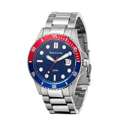 Prince Analogue Date Watch – Blue Dial, Silver-Tone Case & Bracelet