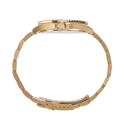 Prince Analogue Date Watch– Gold Case, Black Dial & Gold Bracelet