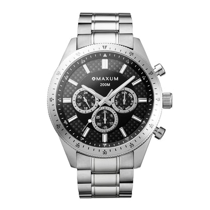 Lansdowne Chronograph Analogue Watch – Black Dial, Silver-Tone Case & Bracelet