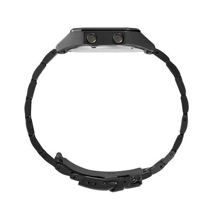 Raglan Digital Square Dial Tide Watch – Black Case, Black Dial & Black Bracelet