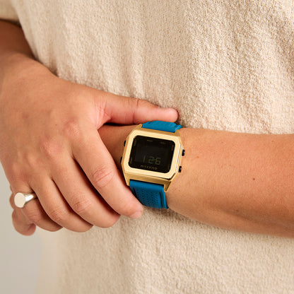 Raglan Gold Set - Includes Gold Tide Watch and Blue Silicone Strap