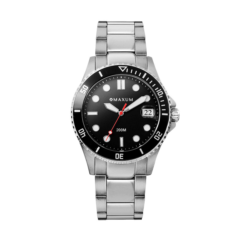 Liberty Ladies Analogue Date Watch – Black Dial With Silver-Tone Case & Bracelet