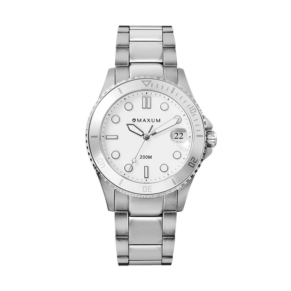 Liberty Ladies Analogue Date Watch – White Dial With Silver-Tone Case & Bracelet