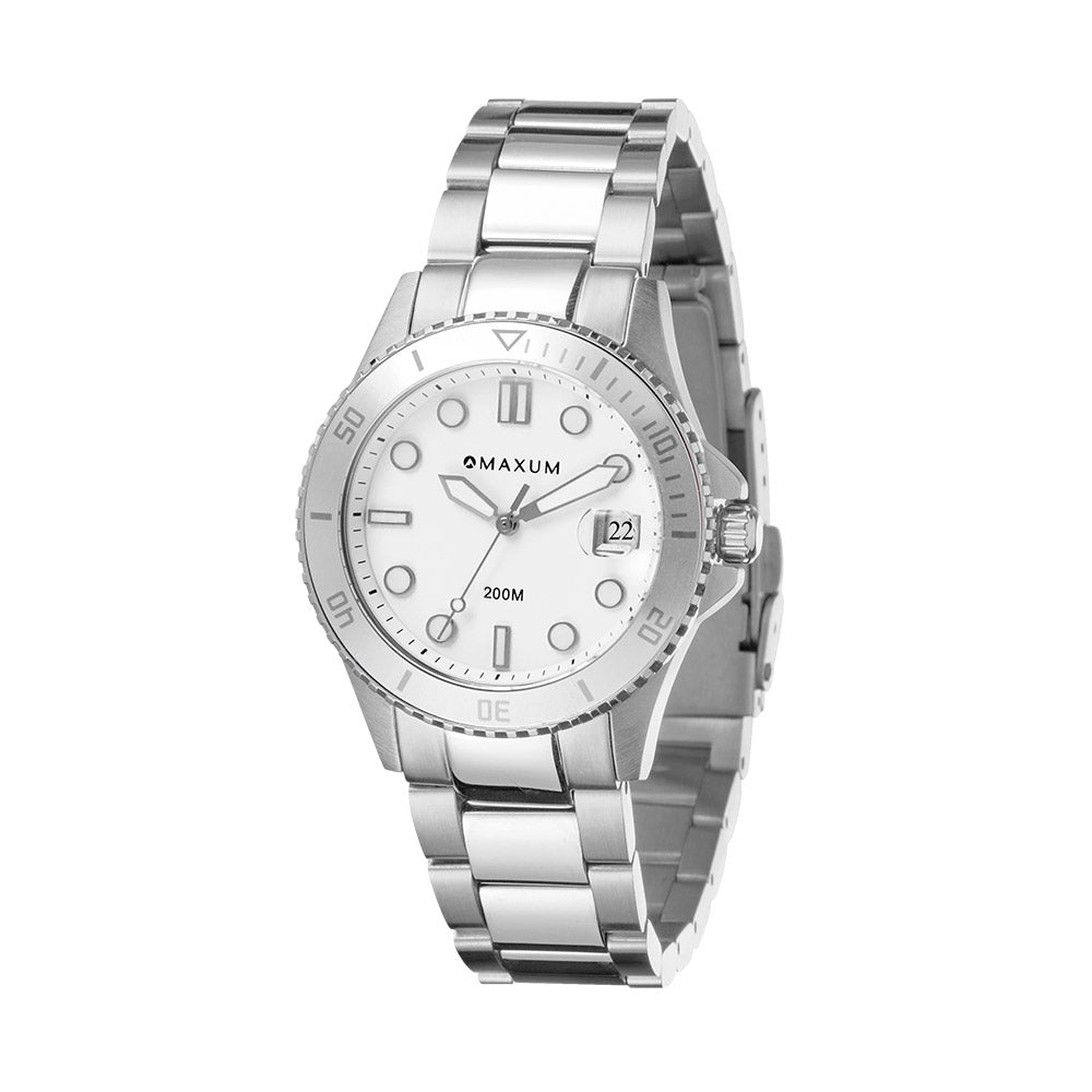 Liberty Ladies Analogue Date Watch – White Dial With Silver-Tone Case & Bracelet