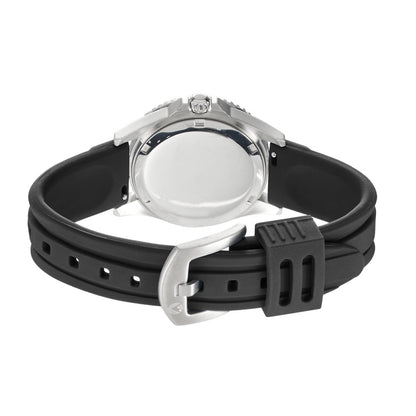 Liberty Silver Set - Includes Silver Analogue Date Watch and Black Silicone Strap