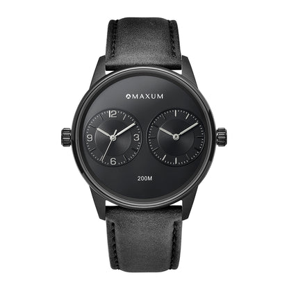 Maxum x Taylor Steele – Black Dial, Black Case & Black Leather Band Watch