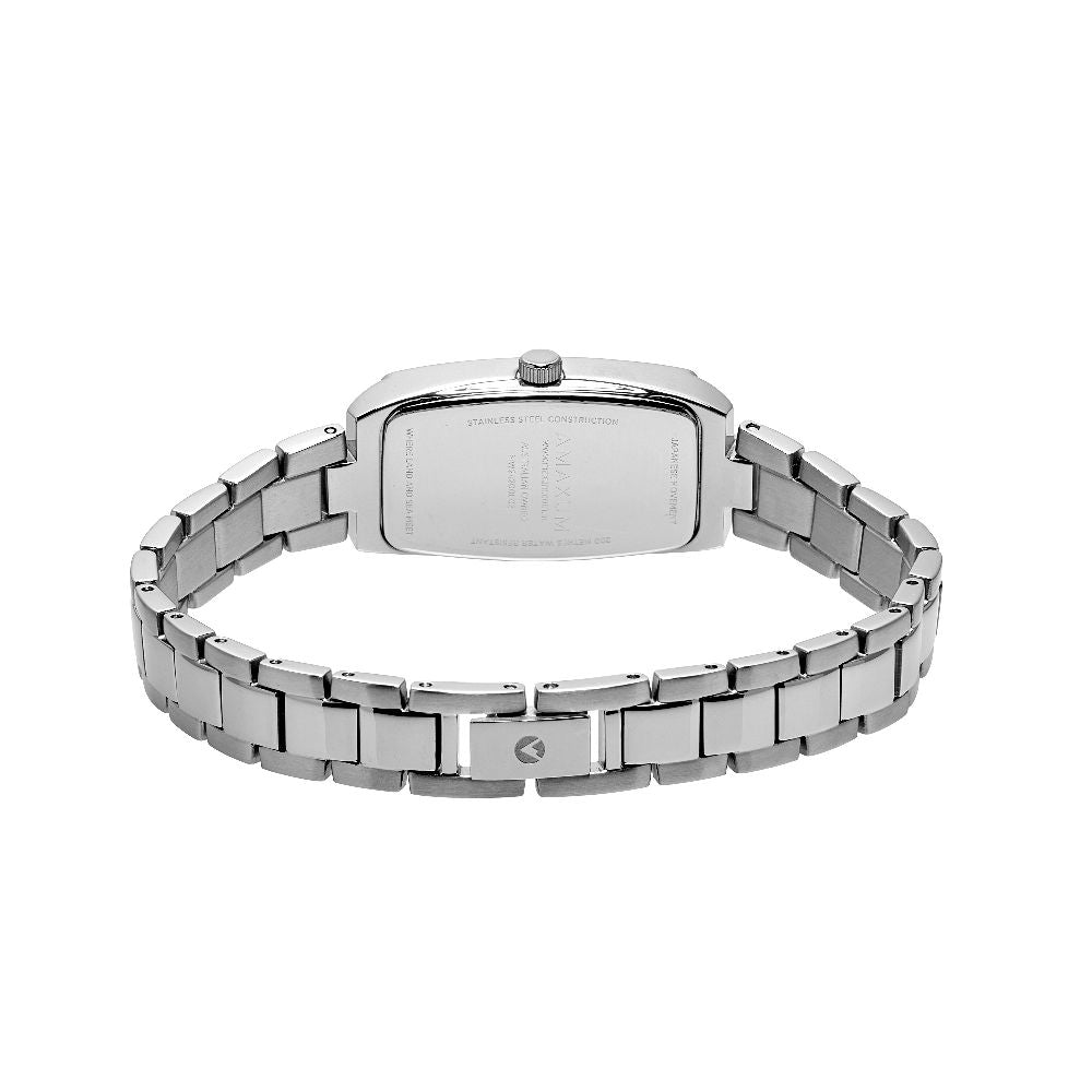 Fanta Re-Issue Analogue Rectangular Watch – Silver Tone Case, Black Dial & Silver-Tone Bracelet