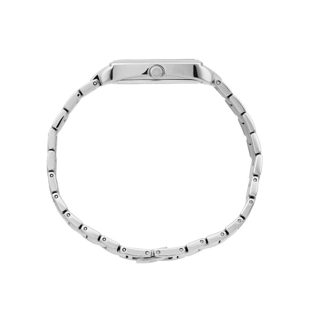 Fanta Re-Issue Analogue Rectangular Watch – Silver Tone Case, Black Dial & Silver-Tone Bracelet