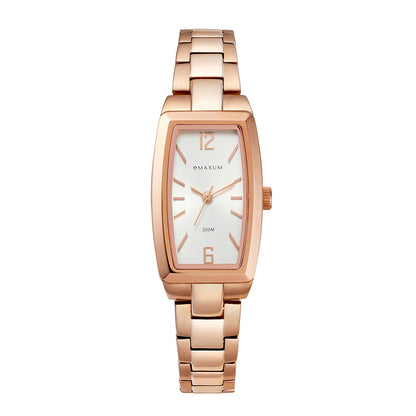 Fanta Re-Issue Analogue Rectangular Watch – Rose Gold Case, White Dial & Rose Gold Bracelet