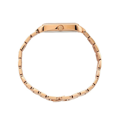 Fanta Re-Issue Analogue Rectangular Watch – Rose Gold Case, White Dial & Rose Gold Bracelet
