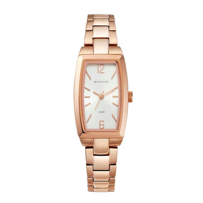 Fanta Re-Issue Analogue Rectangular Watch – Rose Gold Case, White Dial & Rose Gold Bracelet