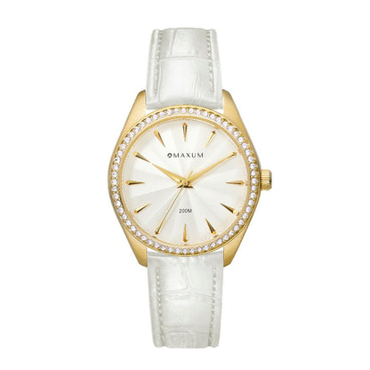 Sydney Gold Box Set -Includes Gold Bracelet Watch with White Leather Strap